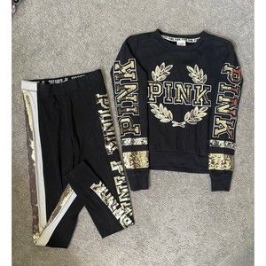 VS PINK Mega Bling Sweatshirt Leggings Set